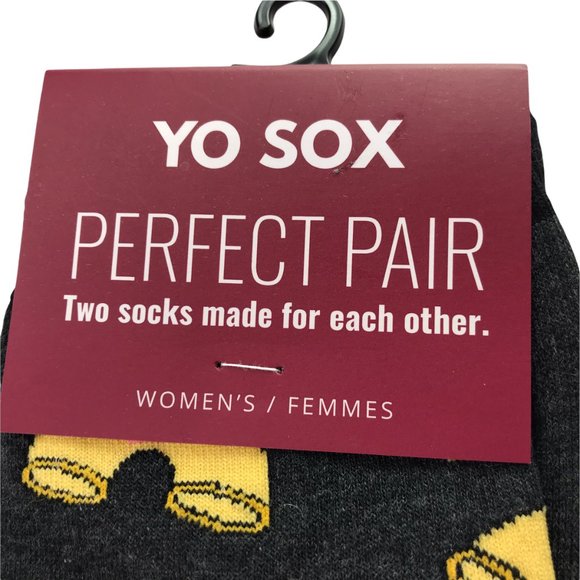 New NWT Yo Socks Mac n Cheese with macaroni and cheese print Women's 6-11 Large - Picture 9 of 9